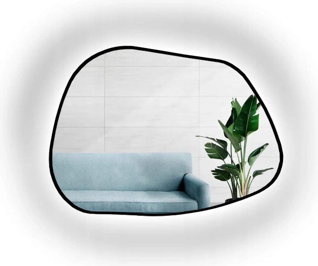 Bazalt szabálytalan tükör fekete keretben, Led háttérvilágítással 180X130