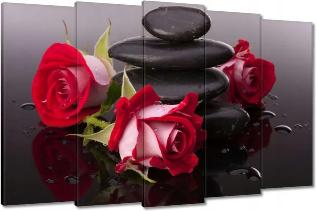 Vászonkép 150x95 Rózsák a kövek körül