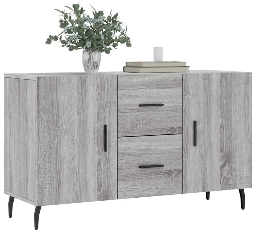 szürke sonoma színű szerelt fa tálalószekrény 100 x 36 x 60 cm