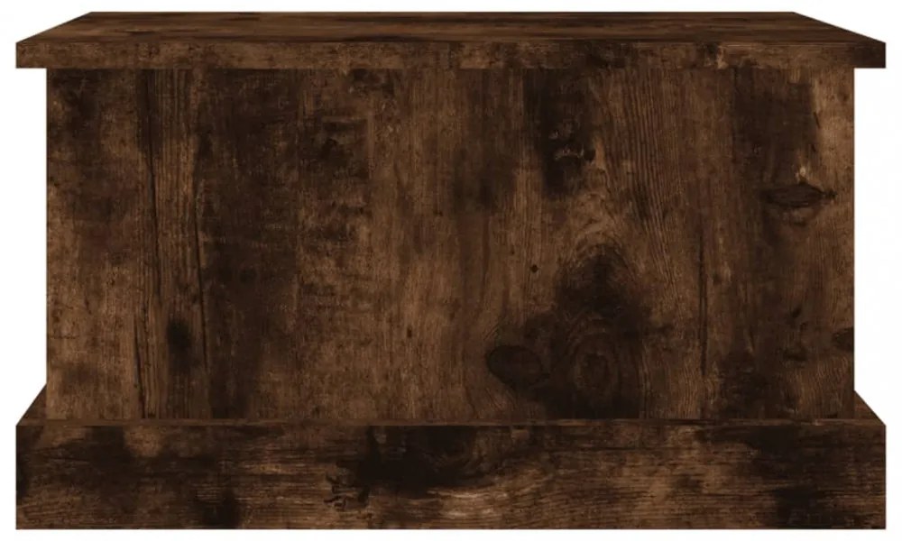 füstös tölgy színű szerelt fa tárolóláda 50x30x28 cm