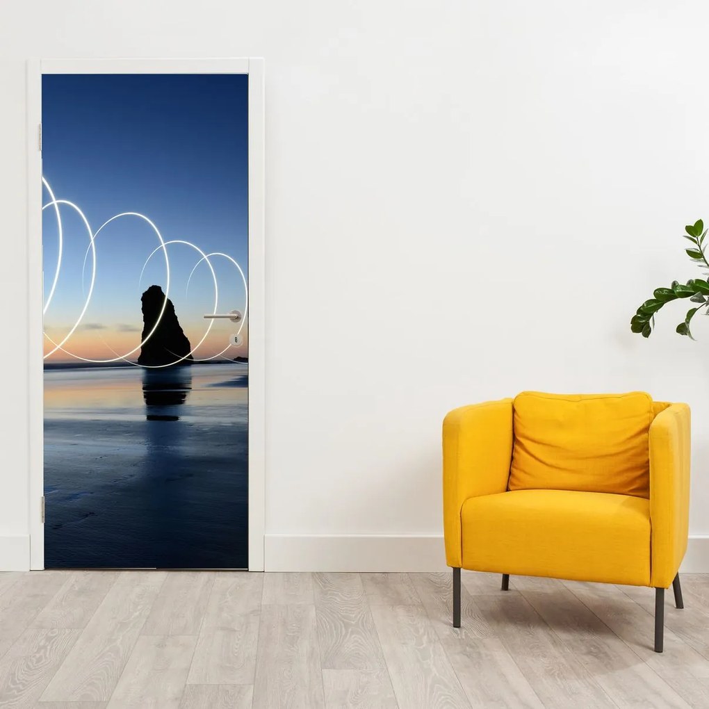 Fotótapéta ajtóra - Strand naplementekor (95x205cm)