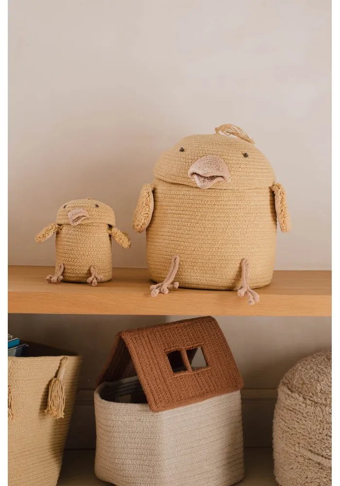 Sárga textil játéktároló kosár ø 13x15 cm Mini Charlie the Chicken – Lorena Canals