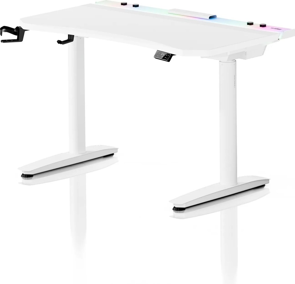 Elektromos RGB gamingasztal tartókkal, fehér, 120 cm: Diablo X-Forge 1200
