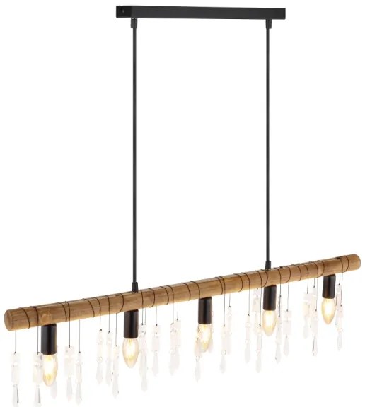 Globo 15532-5H - KIRA kábeles csillár 5xE14/40W/230V fekete/barna