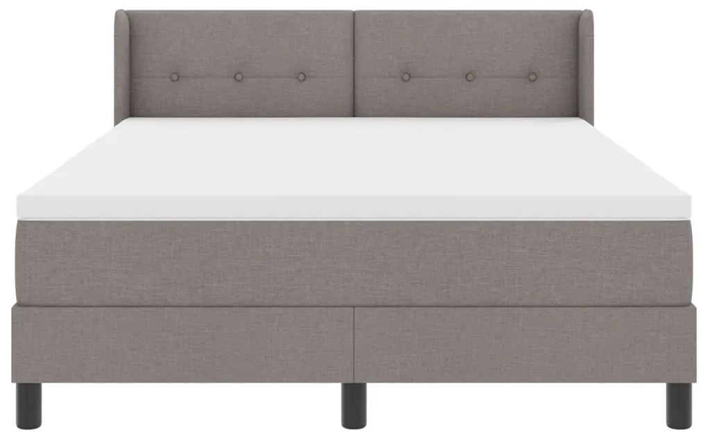 Boxspring ágy mattal, taupe színben, 140 x 200 cm, szövet