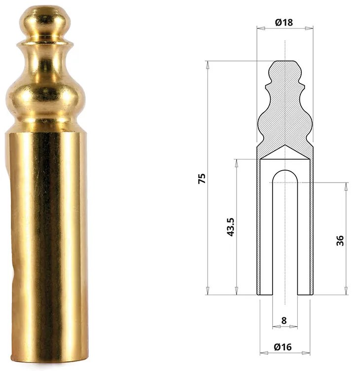 Otlav pánttakaró 3D 16 réz díszes lakkozott