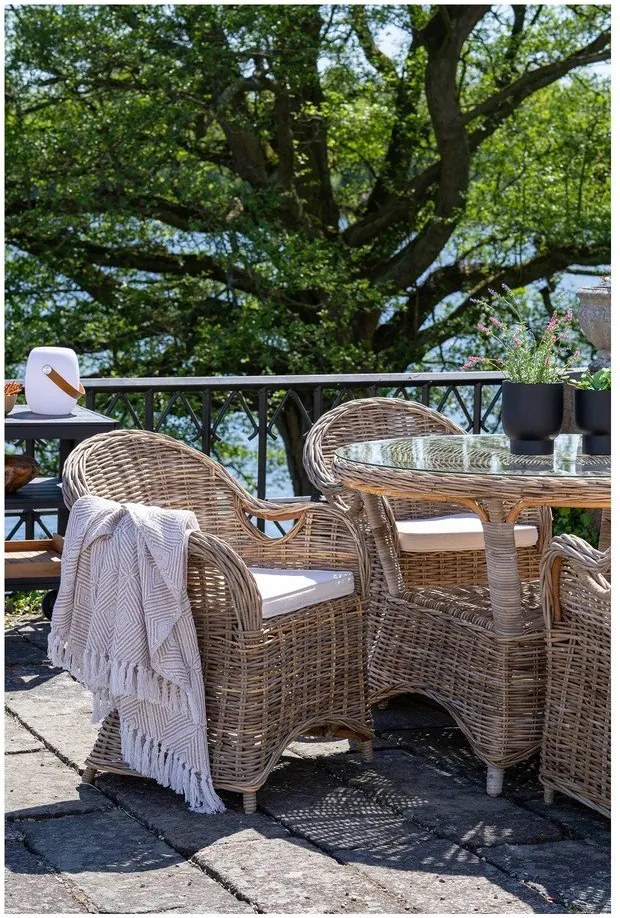 Natúr színű rattan kerti szék szett 2 db-os Larisa – House Nordic