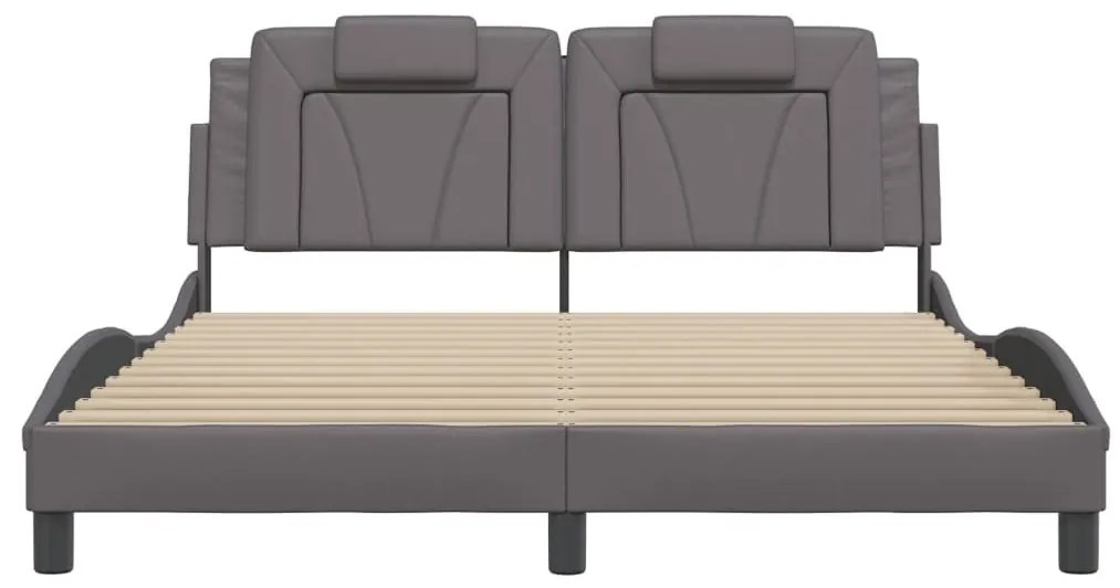 szürke műbőr ágykeret Viana matrac nélkül 160x200 cm