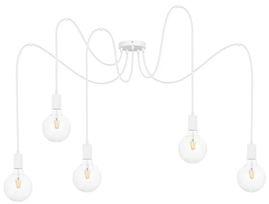 Csillár zsinóron MIROS 5xE27/60W/230V pók fehér