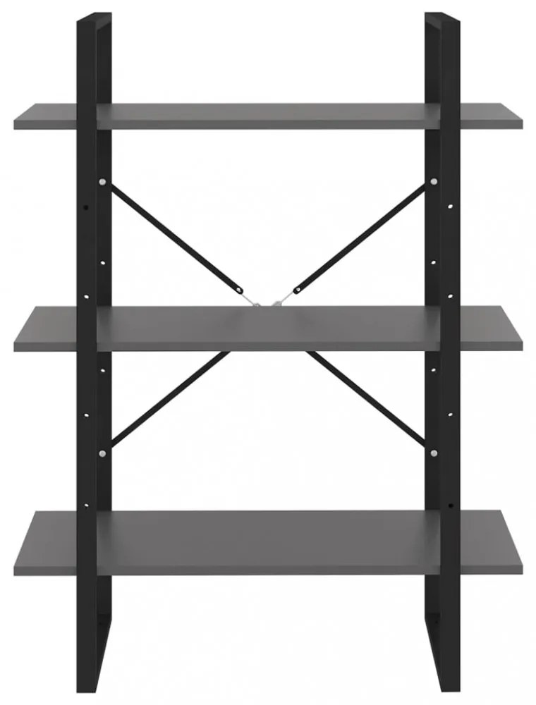 szürke forgácslap könyvszekrény 80 x 30 x 105 cm