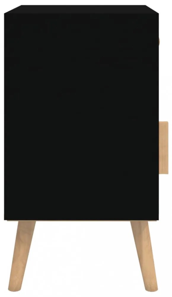 2 db fekete szerelt fa éjjeliszekrény 40x30x55 cm