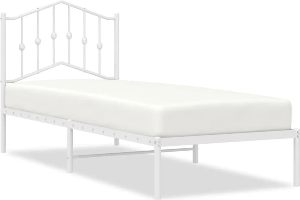 vidaXL fehér fém ágykeret fejtámlával 90x190 cm