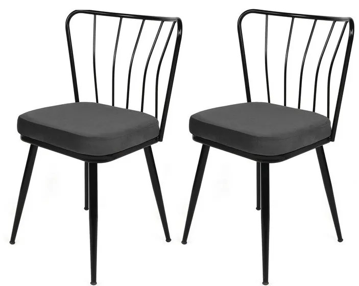 Yildiz Anthracite and Black étkezőszék szett, 2 db, 2 db