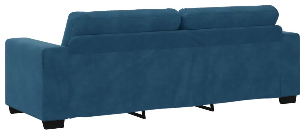 vidaXL Kanapé 3 pcs Kék Lábbal kevert anyag