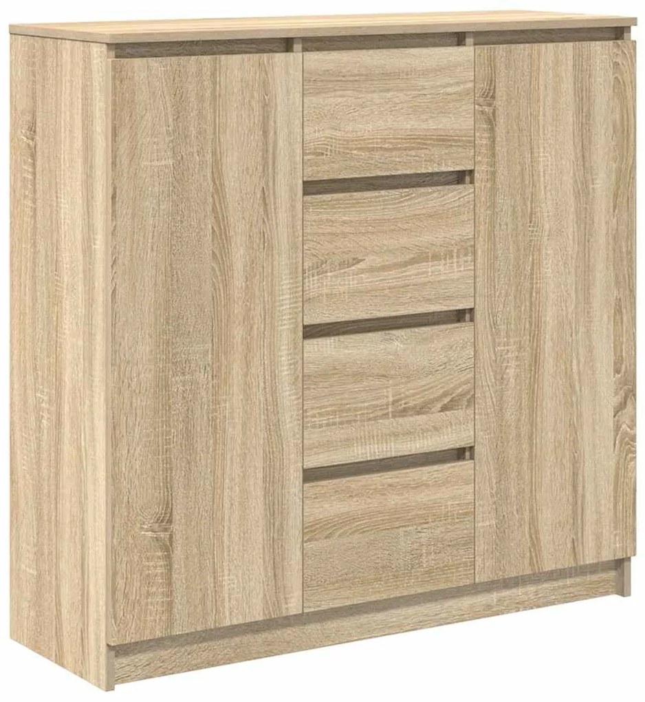 sonoma tölgy szerelt fa tálalószekrény fiókos 100,5x35x98,5 cm