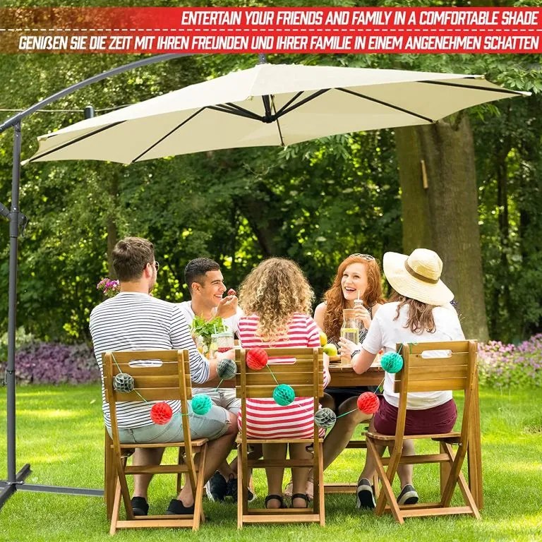 MIADOMODO Összecsukható napernyő fogantyúval 300 cm bézs