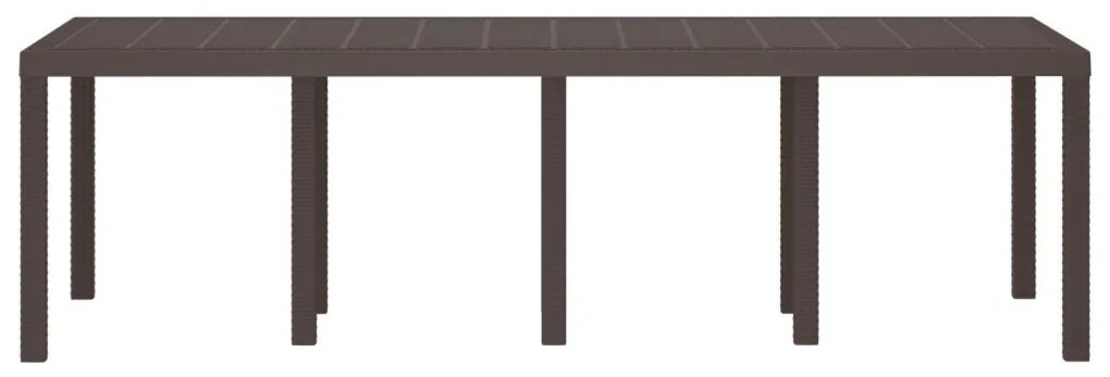 Kerti Asztal Barna 250x100x73 cm Műrattan