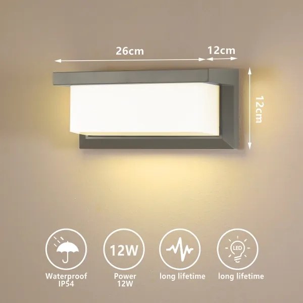 Brilagi - LED Kültéri fali lámpa BRICKY LED/12W/230V szürke IP54