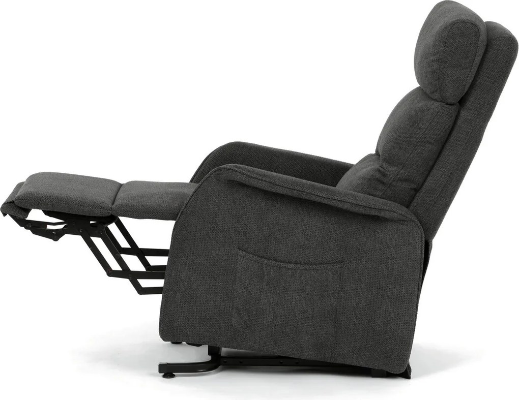Szürke elektromos relaxfotel kábeles vezérléssel, szövet kárpitozással, TV-L8960 GREY2