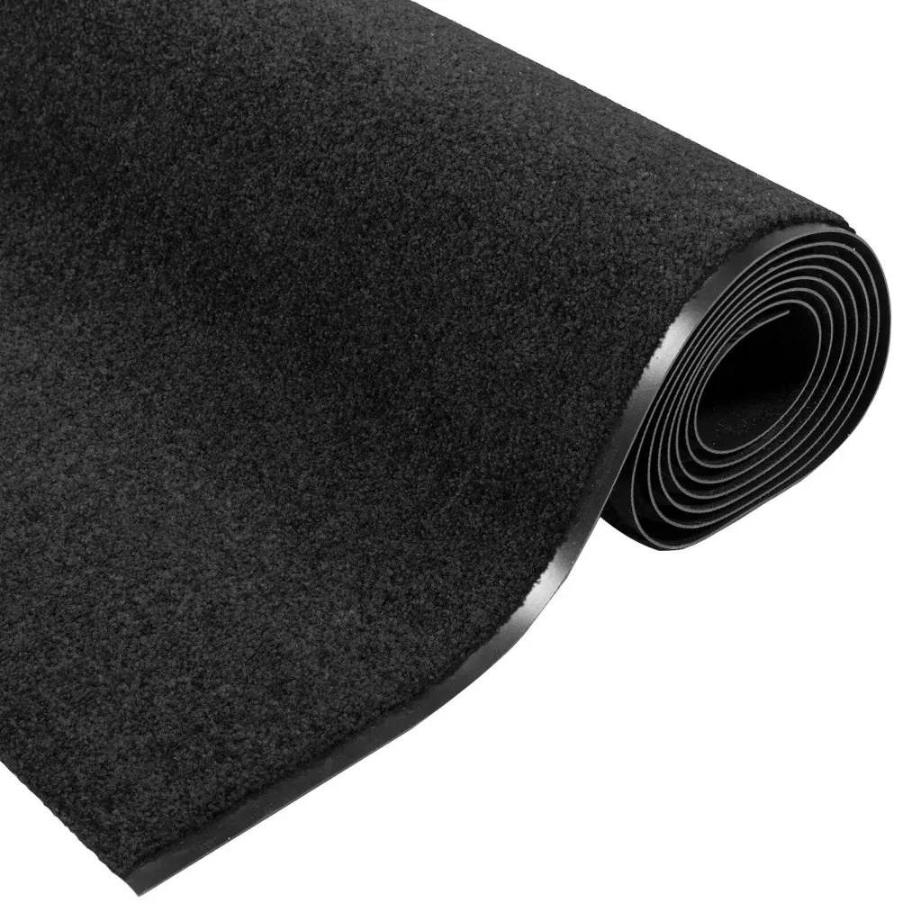 Ajtószőnyeg Fekete 120 x 350 cm Poliamid és PVC