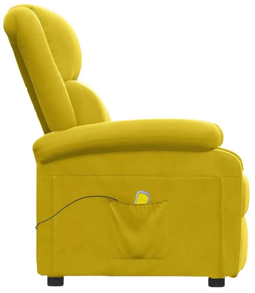 sárga bársony dönthető masszázsfotel
