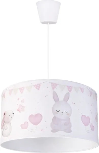 Brilagi - LED gyerekszoba függőlámpa zsinóron BOBO 1xE27/60W/230V Ø 35 cm fehér/nyuszik