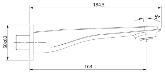 Cersanit S951-706 - LARGA fali kifolyó, fényes króm, beépíthető
