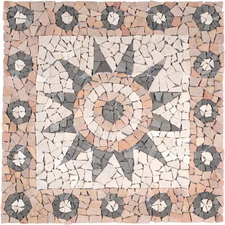 Márvány mozaik virág motívum 90 x 90 cm