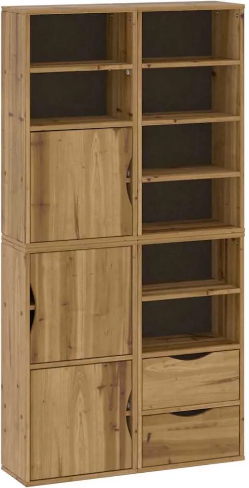 vidaXL 4 db tömörfa fenyőfa oldalsó szekrény ODDA 40x24x79 cm