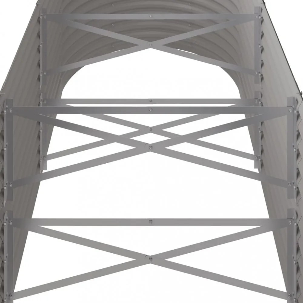 szürke horganyzott acél kerti magaságyás 224x80x68 cm