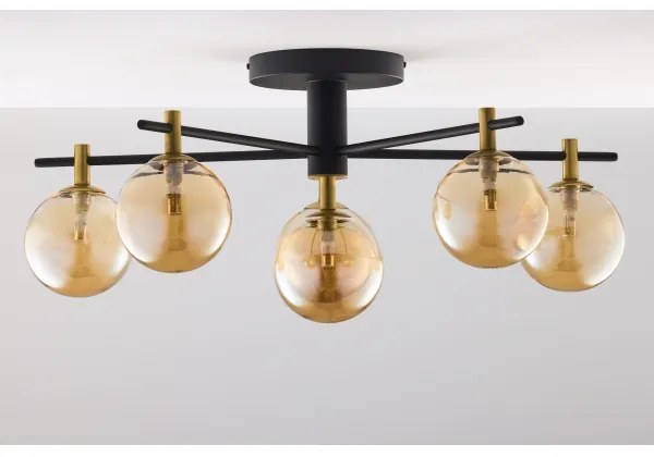 Jupiter 2033 - Felületre szerelhető csillár FIGARO 6xG9/10W/230V fekete/arany/bézs