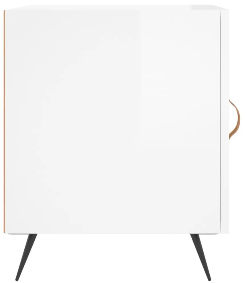 vidaXL magasfényű fehér szerelt fa éjjeliszekrény 40 x 40 x 50 cm