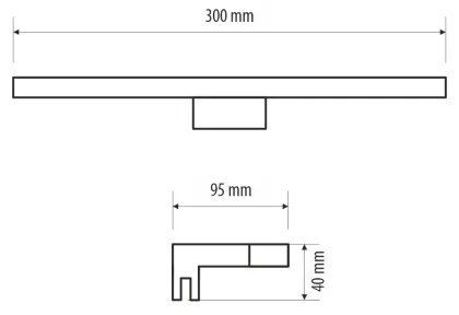 LED Fürdőszobai tükörmegvilágítás MIRROR LED/5W/230V 30 cm IP44 fekete