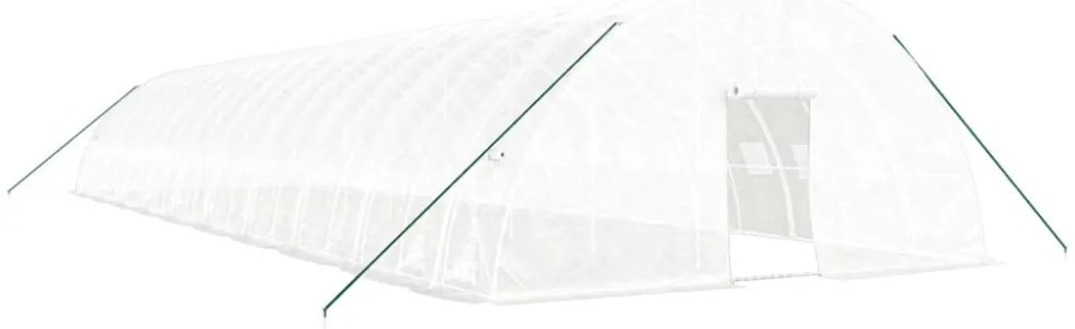 fehér acélvázas melegház 120 m² 20x6x2,85 m