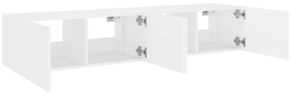 2 db fehér falra szerelhető TV-szekrény LED-del 60x35x31 cm