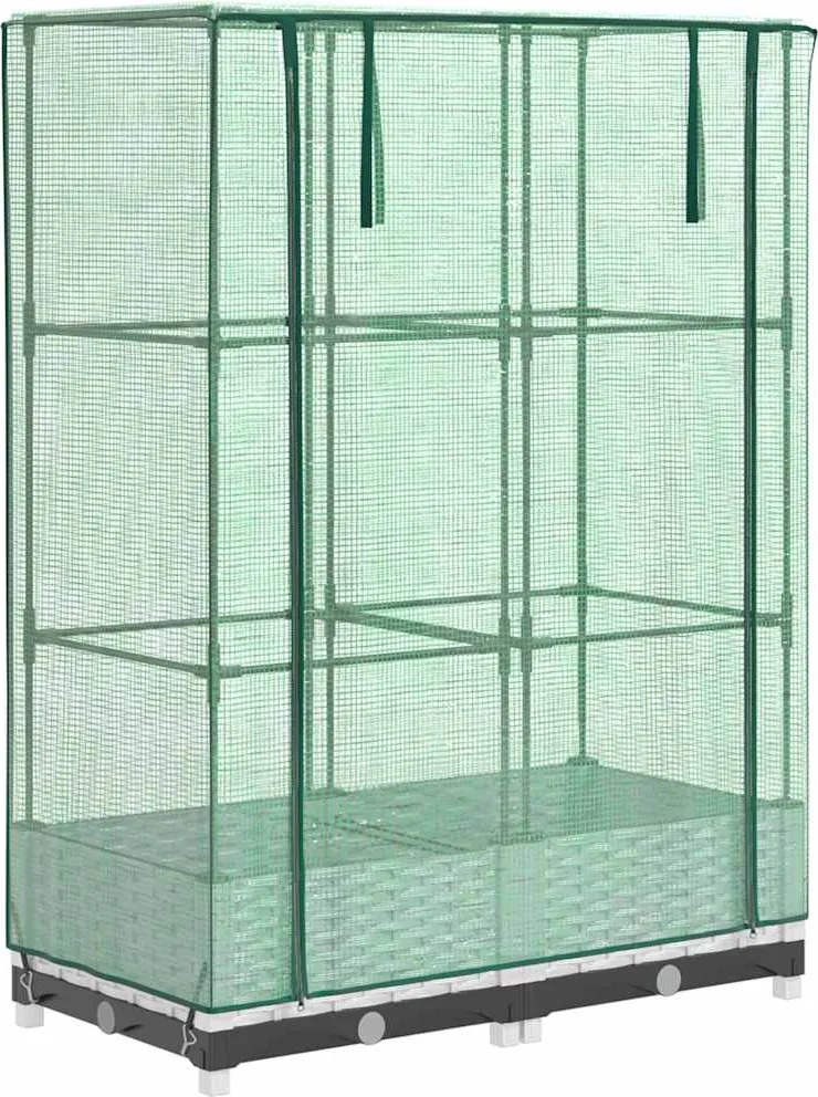 vidaXL rattan megjelenésű magaságyás melegháztakaróval 80x40x123 cm