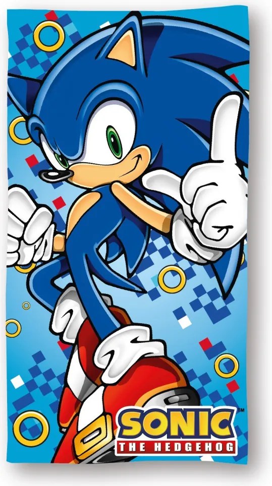 Sonic a sündisznó Rush fürdőlepedő, strand törölköző 70x140cm (Fast Dry)