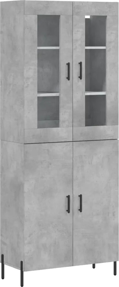 vidaXL betonszürke szerelt fa magasszekrény 69,5 x 34 x 180 cm