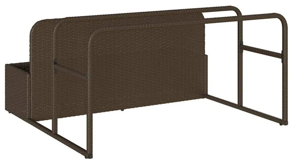 barna polyrattan medence melletti úszótároló 110x100x57 cm