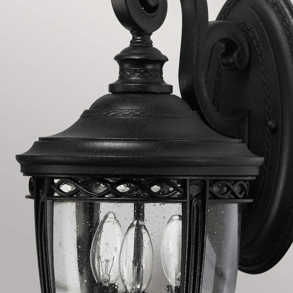 ELSTEAD FE-EB2-M-BLK ENGLISH BRIDLE Klasszikus Kültéri Fali Lámpa Fekete, Átlátszó E14 IP44