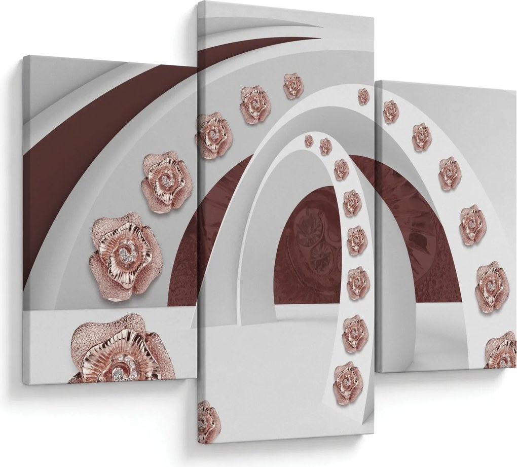 Kép - 3D ívek virágokkal (90x60 cm)