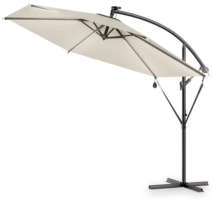 Deuba LED napernyő Mali Ø330 cm - krémszínű