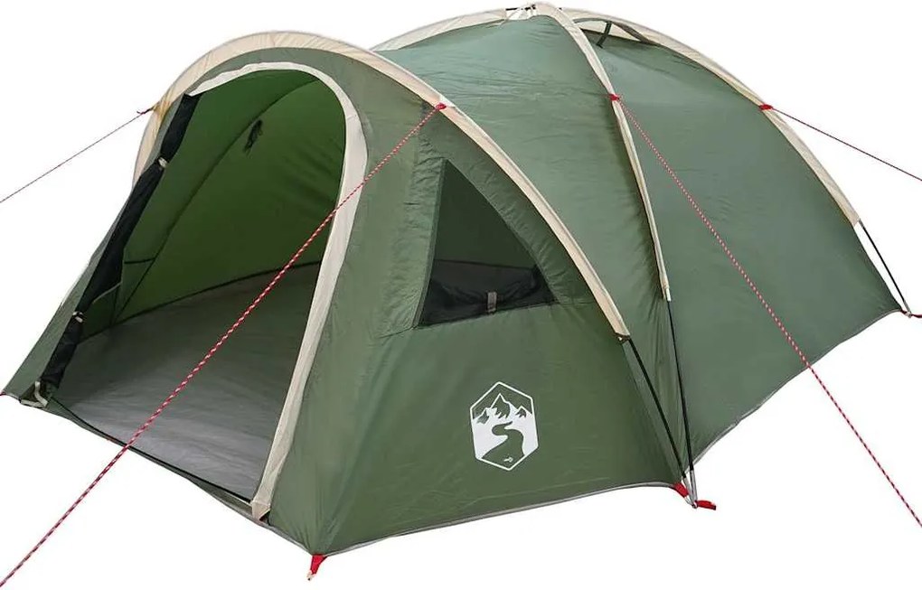 vidaXL Kempingssátor tetővel Zöld 308 x 268 x 130 cm Poliészter