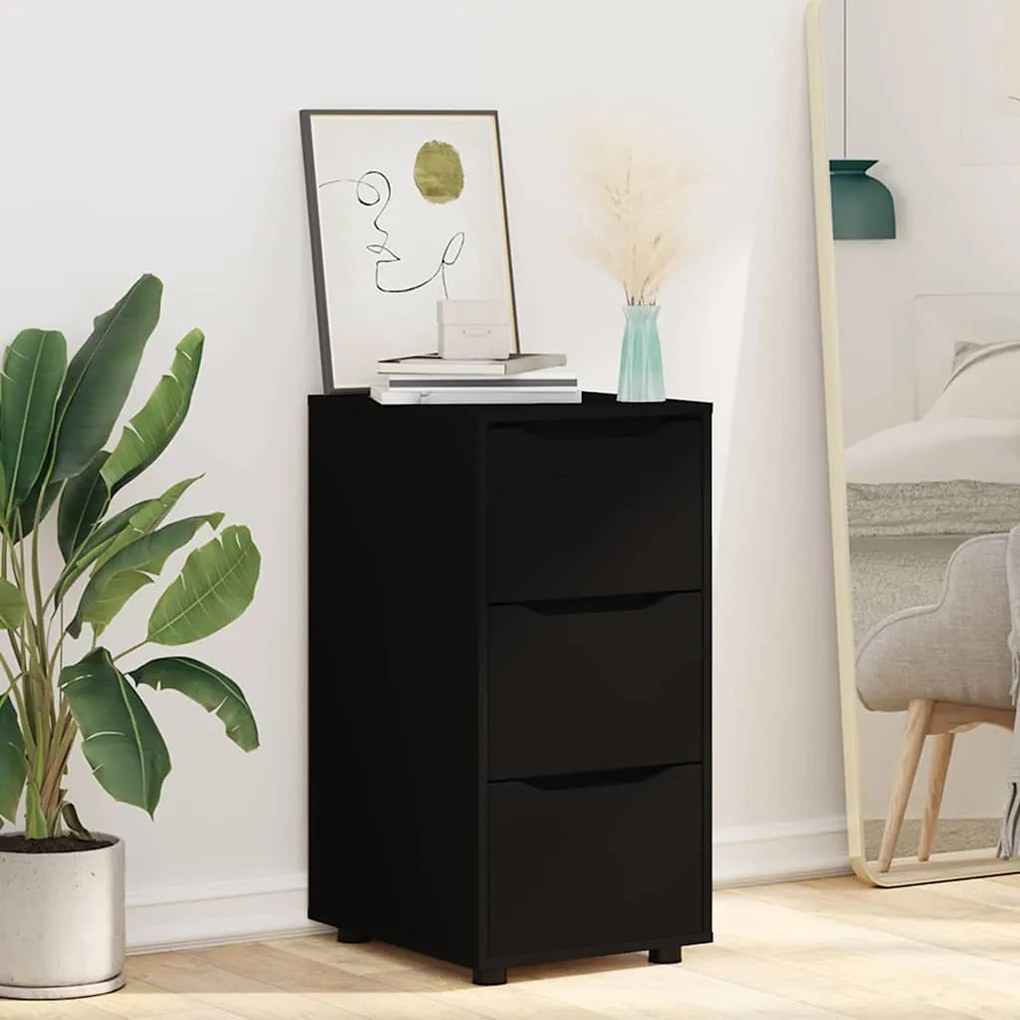 Tárolószekrény Fekete 40 x 48 x 81 cm Faanyag