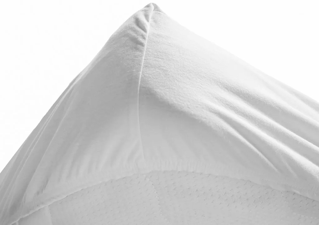 JERSEY fehér vízhatlan lepedő 160x200 cm