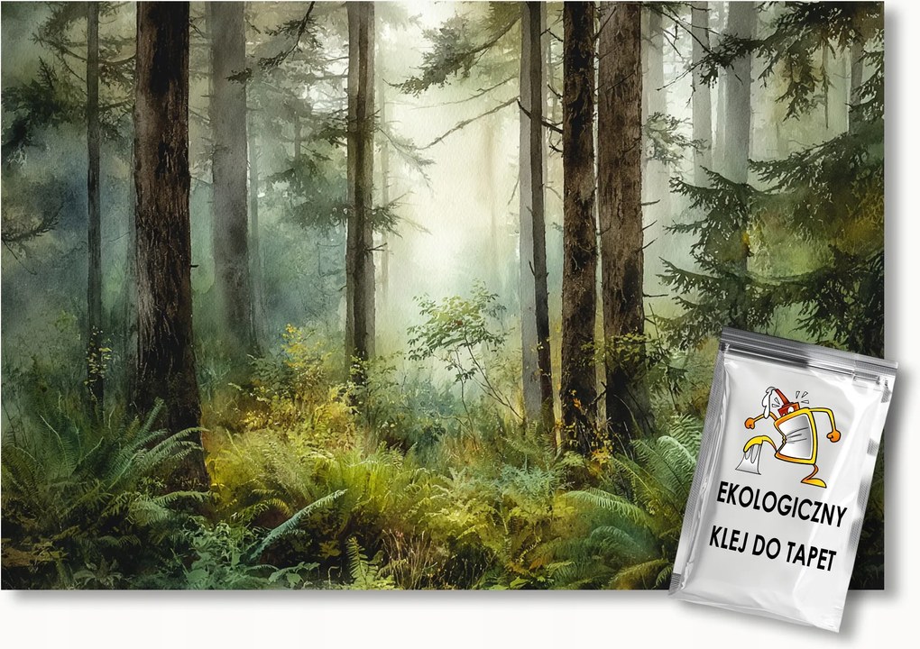 Fotótapéta Flizelina Kilátás Erdő Fenyő Bozót Páfrány 400x280 ragasztó