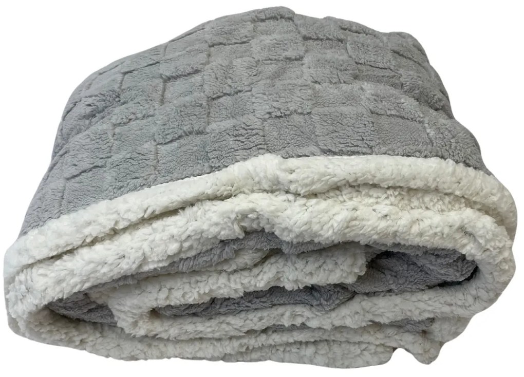 Luxus báránytakaró világosszürke mikroplüssből 200x230cm TiaHome
