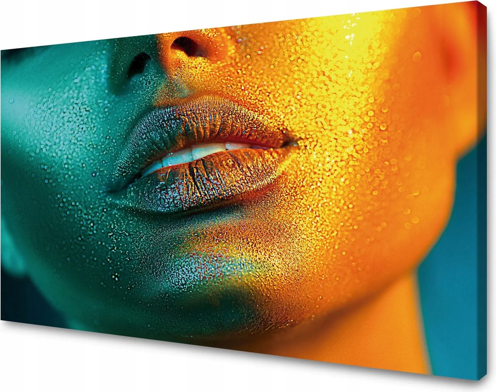 Vászonkép Arany arc Vízcseppek a testen 80x40 cm