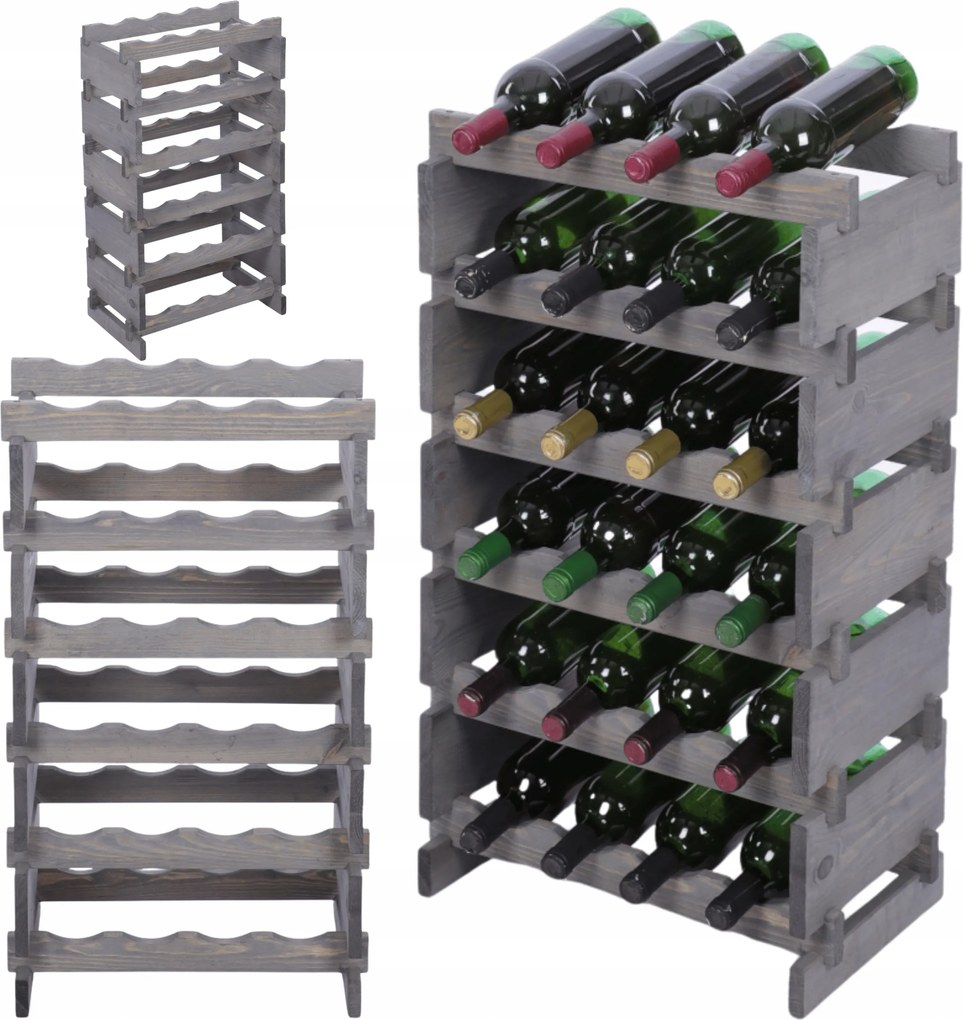 Bortartó állvány moduláris palacktartó állvány 6x4 24 palackhoz szerszám nélküli összeszerelés