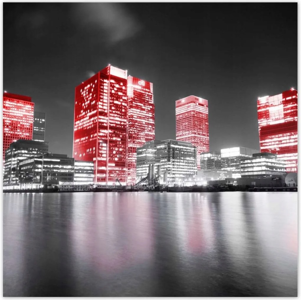 Poszterek 100x100 Piros felhőkarcolók